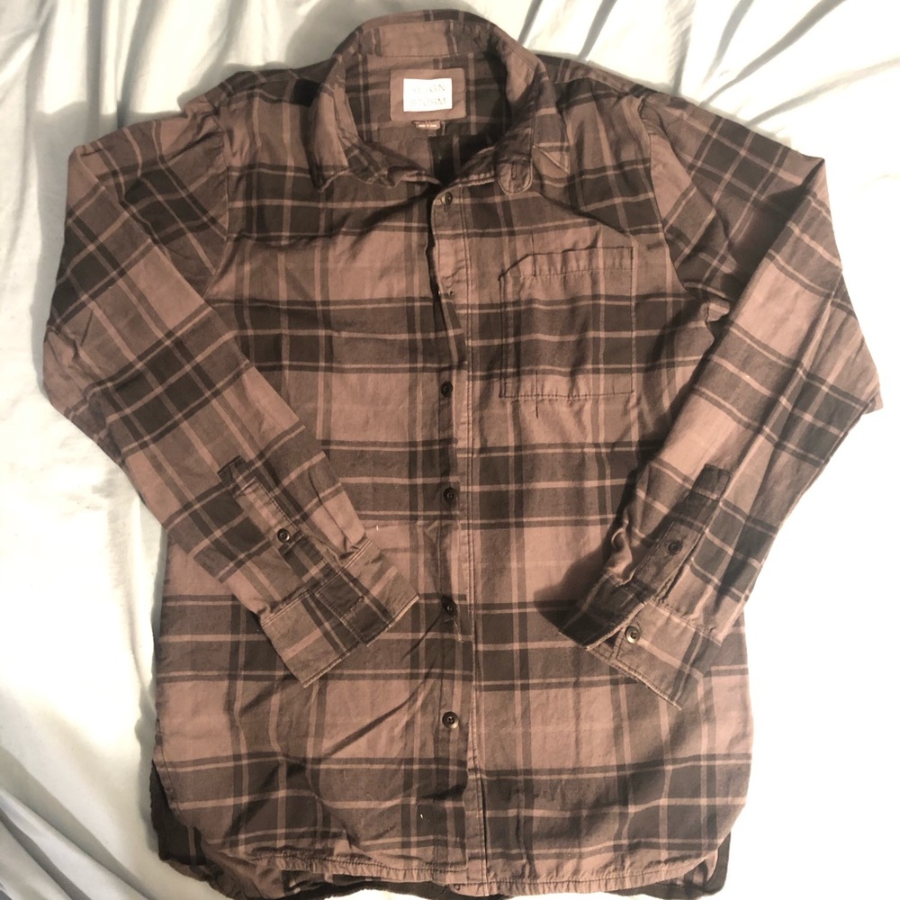 Reign Storm Black Plaid Button Down Flannel